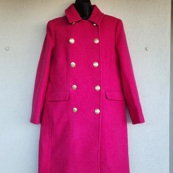 NWT J. Crew Italian Stadium Cloth Nello Gori Wool double breasted coat Sz 8 - Picture 6 of 16